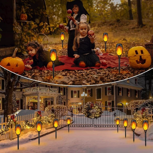 Alt view image 6 of 6 - IkeeRuic Solar Torch Light with Flickering Flame for Halloween Decorations