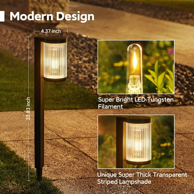 Alt view image 4 of 7 - ELECLINK Solar Pathway Lights Outdoor, 6 Pack Upgraded Outdoor Solar Lights for Outside Super Bright Up to 12Hrs, IP65 Waterproof Solar Garden Lights for Yard Path Sidewalk Driveway Walkway Decor