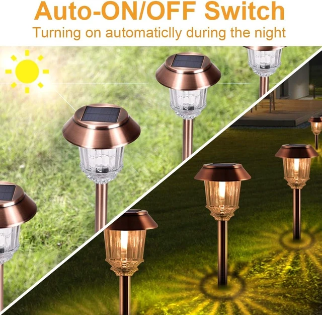 Alt view image 2 of 7 - XMCOSY+ Solar Lights Outdoor Waterproof, 4 Pack Solar Pathway Garden Lights