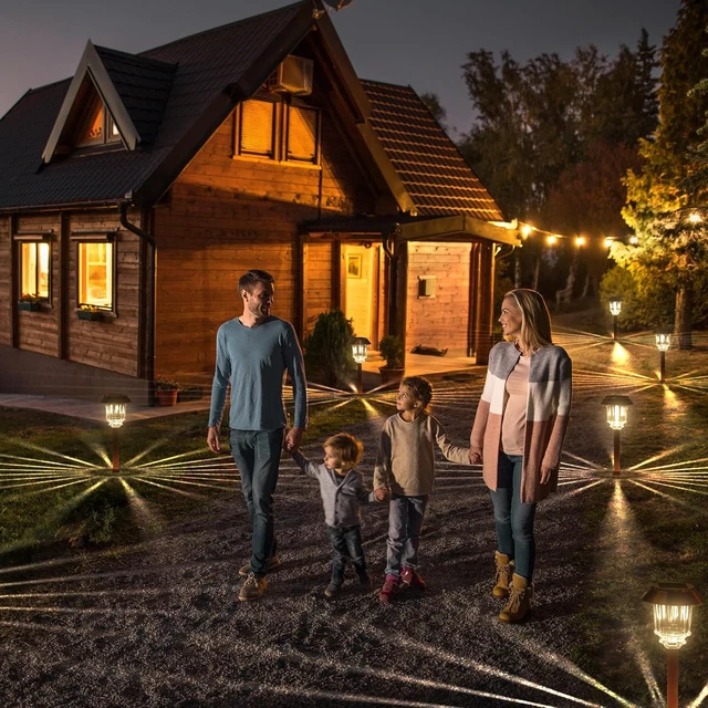 Alt view image 6 of 7 - XMCOSY+ Solar Lights Outdoor Waterproof, 4 Pack Solar Pathway Garden Lights