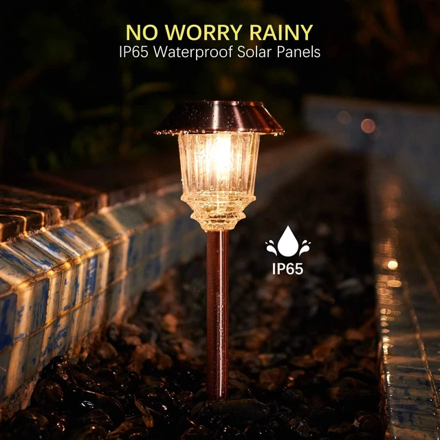 Alt view image 4 of 7 - XMCOSY+ Solar Lights Outdoor Waterproof, 4 Pack Solar Lights for Outside