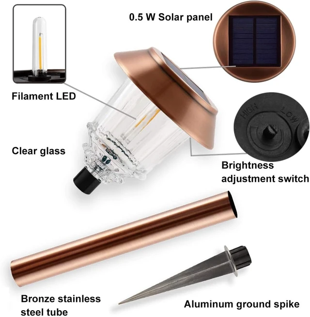 Alt view image 6 of 7 - XMCOSY+ Solar Lights Outdoor Waterproof, 4 Pack Solar Lights for Outside