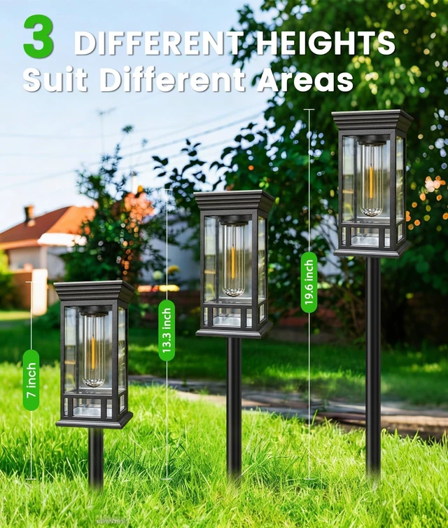 Alt view image 3 of 7 - 12 Pack Solar Pathway Lights Outdoor Waterproof, Bright Solar Garden Lights