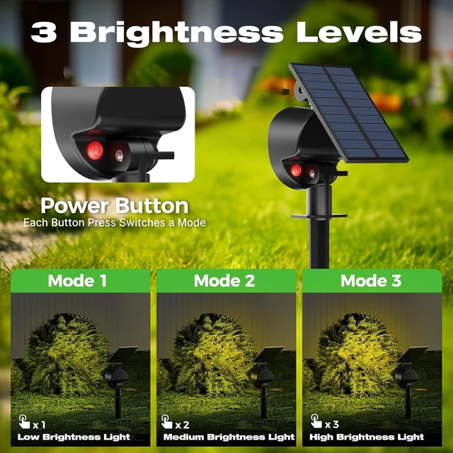 Alt view image 3 of 7 - nipify Solar Spot Lights Outdoor IP65 Waterproof, Landscape Spotlights