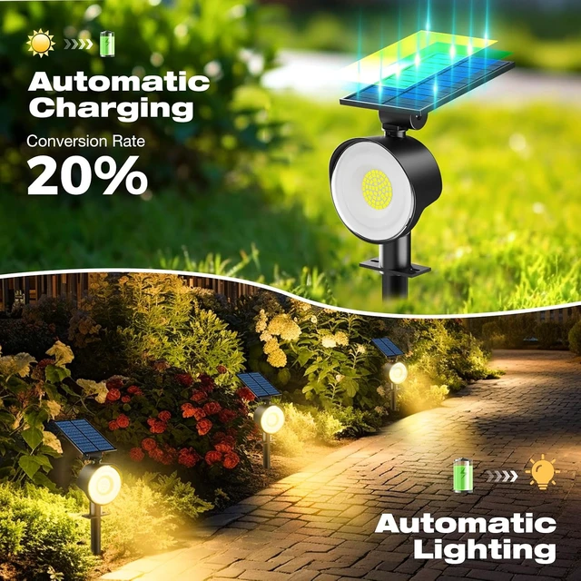 Alt view image 4 of 7 - nipify Solar Spot Lights Outdoor IP65 Waterproof, Landscape Spotlights