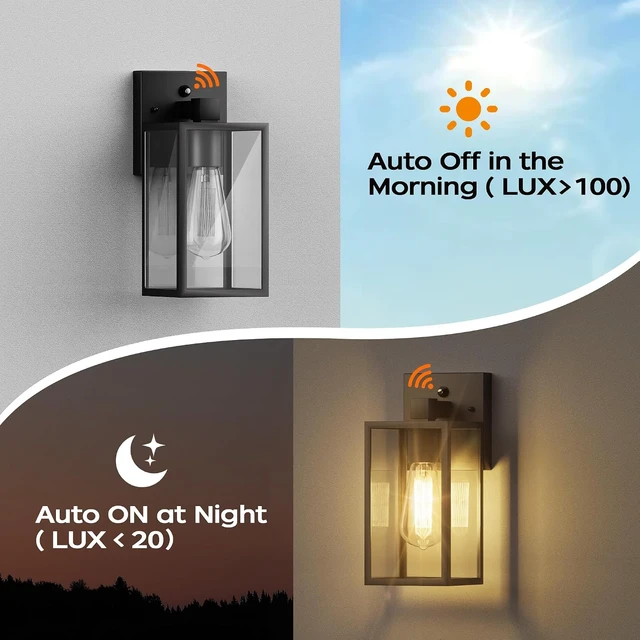 Alt view image 2 of 7 - Dusk to Dawn Exterior Lighting Fixtures, Outdoor Porch Light Wall Sconce