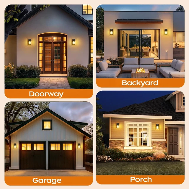 Alt view image 7 of 7 - Dusk to Dawn Exterior Lighting Fixtures, Outdoor Porch Light Wall Sconce