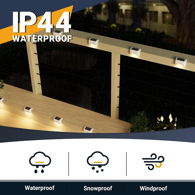 Alt view image 4 of 6 - SOLPEX Solar Fence Lights Outdoor 16 Pack, Waterproof Led, Warm White