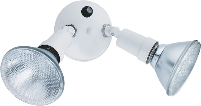 Alt view image 5 of 7 - Lithonia Lighting Dusk-to-Dawn Twin Par Outdoor Flood Light Holder, White