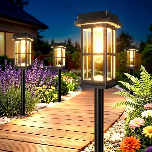 Main image of Ahaorigin 8 Pack Solar Pathway Lights Outdoor, 2 Lighting Modes Waterproof Solar Lights Outdoor, Brighter Up to 15Hrs Outdoor Path Lights for Yard Garden Walkway Driveway Sidewalk