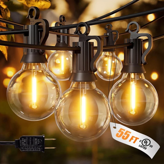 Main image of Outdoor String Lights, 55(50+5)FT 25 Bulbs IP65 Waterproof Patio Lights