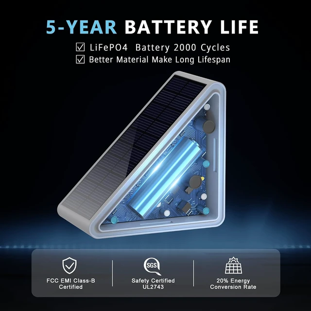 Alt view image 2 of 7 - JEJOT 6 Pack Solar Step Lights Outdoor Waterproof, Solar Stair Lights,Gray