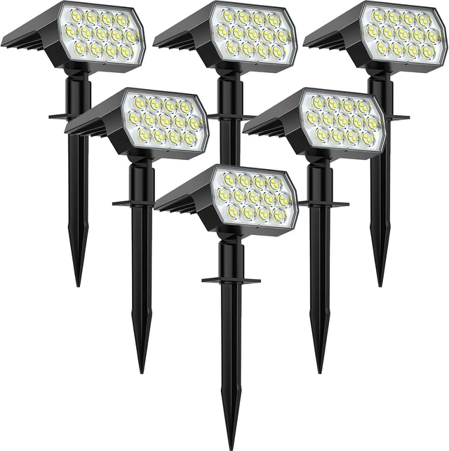 Main image of WELALO Solar Light Outdoor, IP68 Waterproof, 65 LED, Cool White, 6 Pack