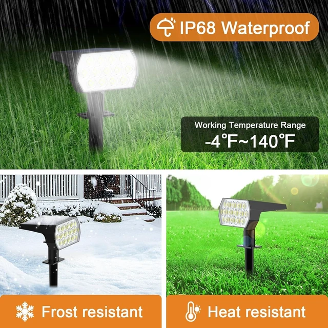 Alt view image 4 of 6 - WELALO Solar Light Outdoor, IP68 Waterproof, 65 LED, Cool White, 6 Pack