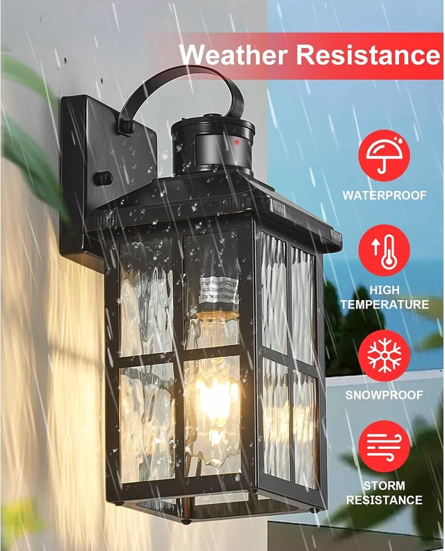 Alt view image 4 of 6 - Motion Sensor Porch Light Dusk to Dawn Outdoor Wall Light