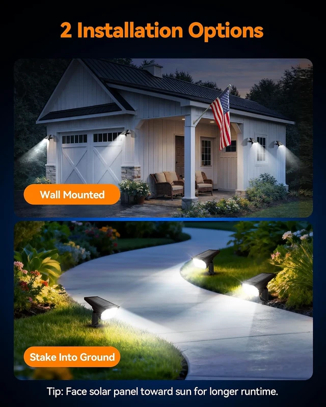 Alt view image 7 of 7 - Solar Lights Outdoor Waterproof IP65, 56 LED 3 Lighting Modes Solar Spot Lights Outdoor, Solar Powered Landscape Lighting for Yard Pathway Garden, 4 Pack (Cool White)