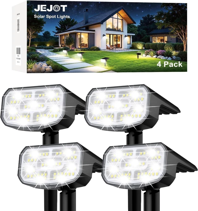Main image of JEJOT Solar Spot Lights Outdoor Waterproof, Solar Spotlights, 4 Pack