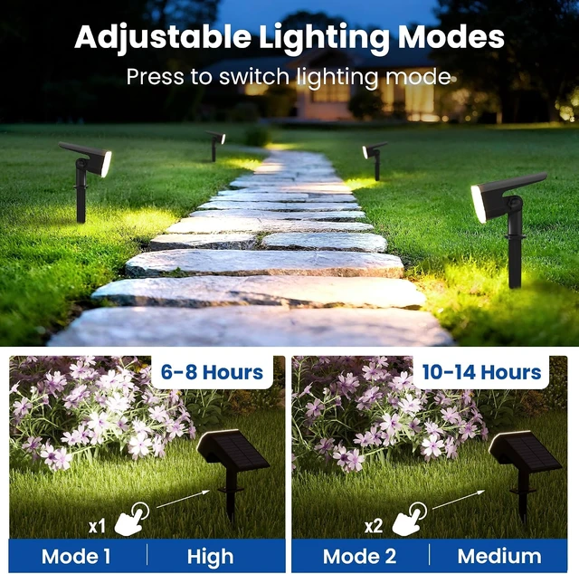 Alt view image 2 of 7 - JEJOT Solar Spot Lights Outdoor Waterproof, Solar Spotlights, 4 Pack