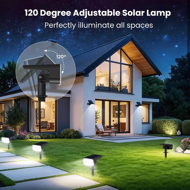 Alt view image 5 of 7 - JEJOT Solar Spot Lights Outdoor Waterproof, Solar Spotlights, 4 Pack