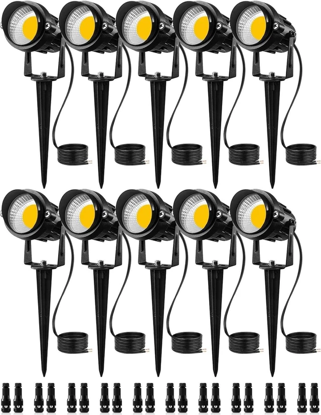 Main image of SUNVIE Low Voltage LED Landscape Lights Spot Lights with Connectors 10 Pack