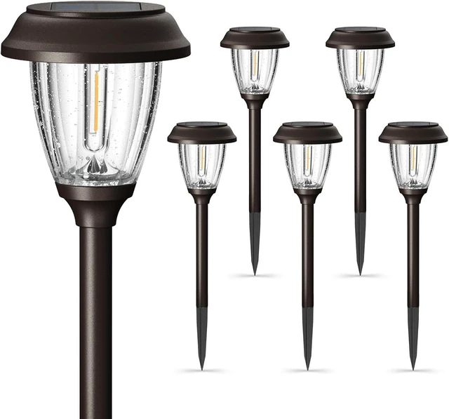 Main image of XMCOSY+ Solar Pathway Lights Outdoor, 6 Pack 2-Mode Solar Garden Lights