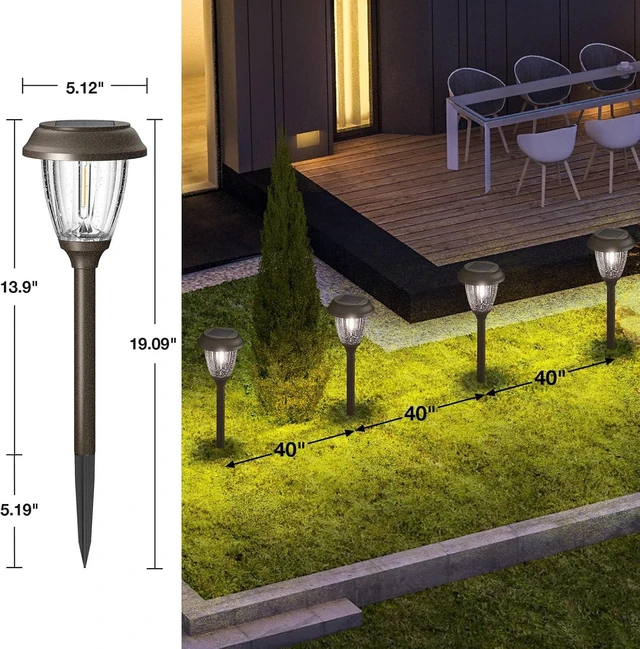 Alt view image 5 of 7 - XMCOSY+ Solar Pathway Lights Outdoor, 6 Pack 2-Mode Solar Garden Lights