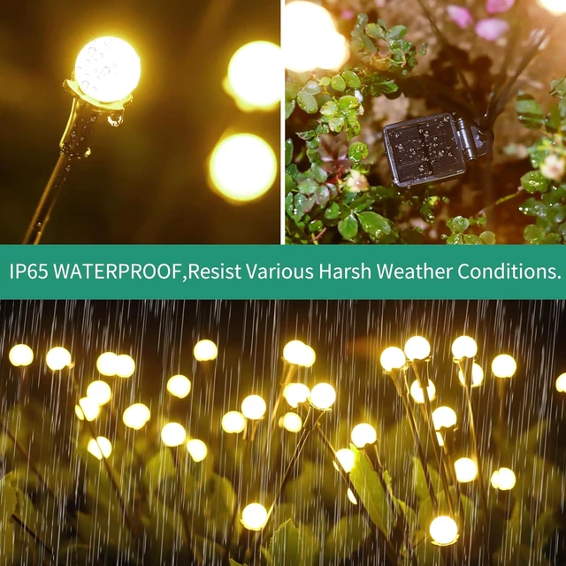 Alt view image 4 of 6 - vignuto Solar Lights Outdoor Waterproof 4 Pack of 32 LEDs Garden Patio Firefly Decoration Unique Gifts Women Grandparents