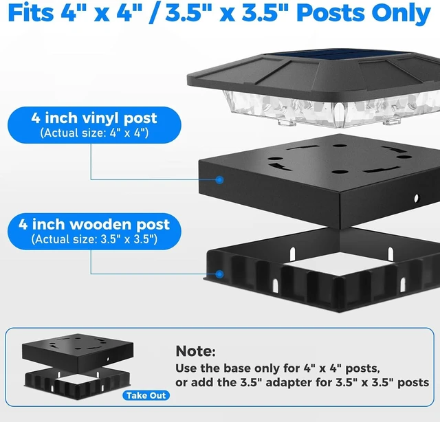 Alt view image 5 of 7 - Peasur 12 Packs 4x4 Solar Post Cap Lights with 3 Lighting Modes
