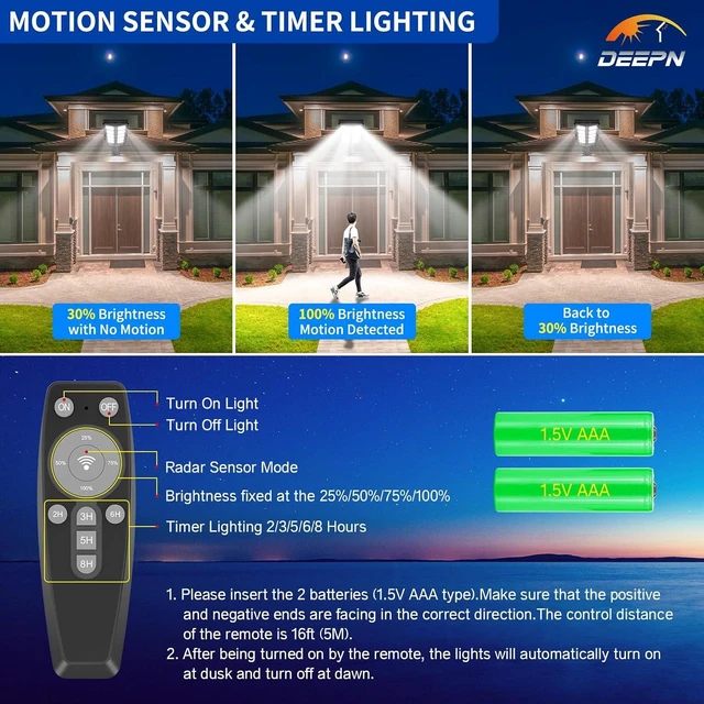Alt view image 5 of 7 - Deepn Solar Lights Outdoor, IP66 Waterproof Street Lights Outdoor, TW001