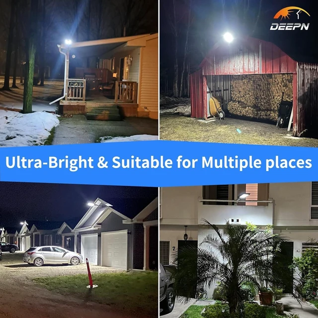 Alt view image 7 of 7 - Deepn Solar Lights Outdoor, IP66 Waterproof Street Lights Outdoor, TW001