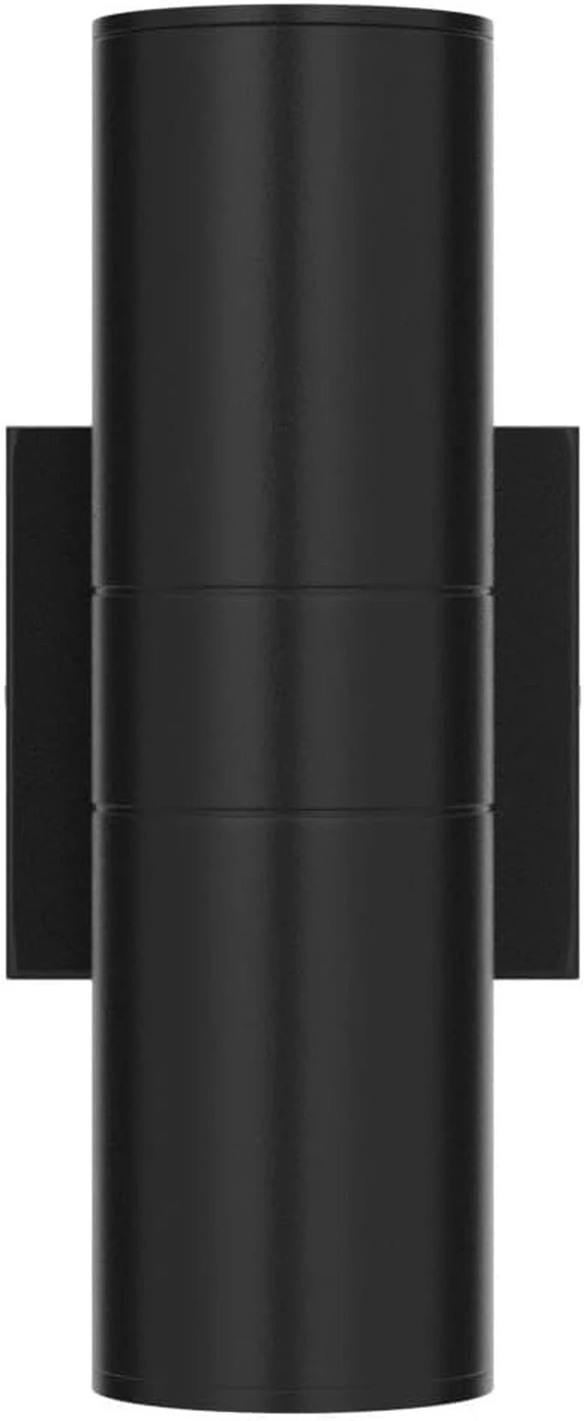 Alt view image 4 of 7 - DAKAFUL Outdoor Wall Lights 2 Packs, Integrated LED Cylinder Up Down 12W 2700K Modern Aluminum Light, Waterproof Exterior Light for Porch Patio Door, Matte Black