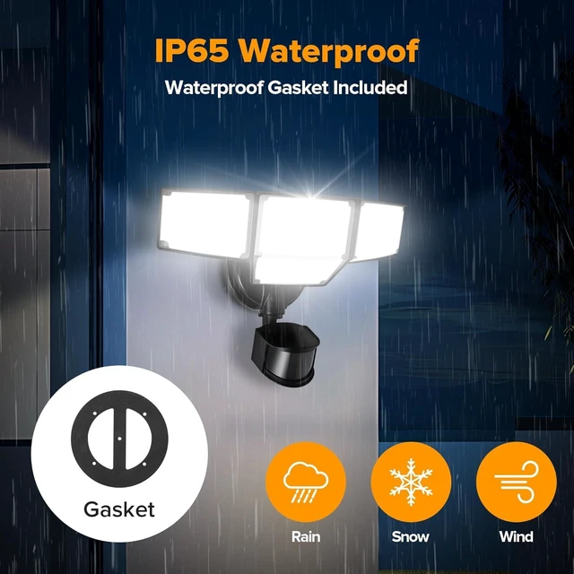 Alt view image 6 of 7 - LUTEC 80W 9000LM Security Light Hardwire Motion Sensor Outdoor Lights