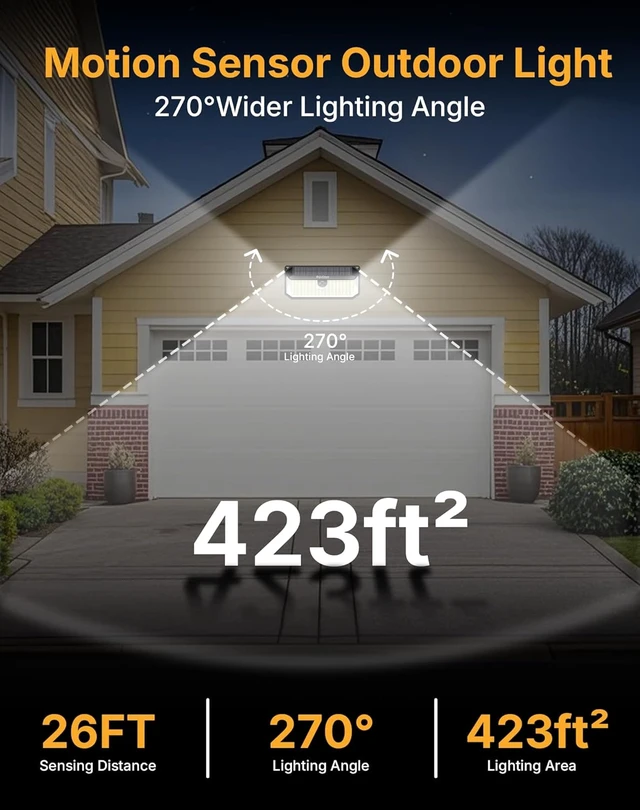 Alt view image 6 of 7 - 466 LEDs Solar Lights Outdoor with Motion Sensor, 2-Pack