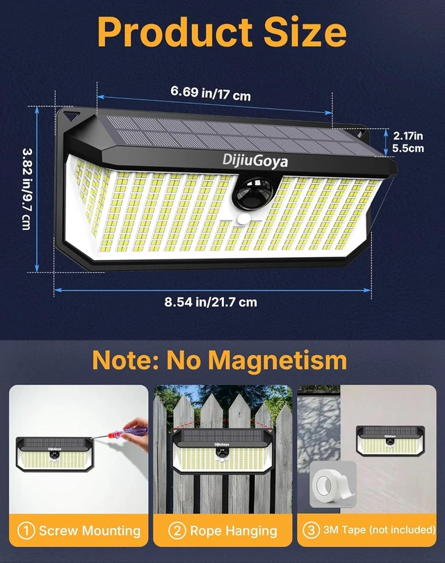 Alt view image 7 of 7 - 466 LEDs Solar Lights Outdoor with Motion Sensor, 2-Pack