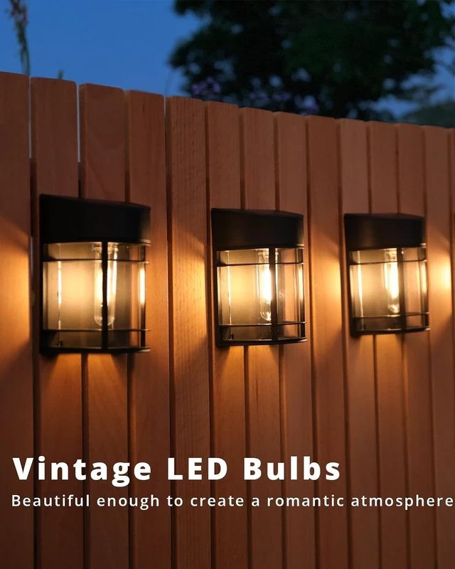Alt view image 2 of 6 - Solar Fence Lights, 12 Pack Waterproof Solar Lights Outdoor, Outdoor Solar Lights for Fence Garden Yard Step Deck Stairs