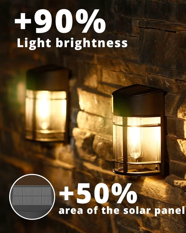 Alt view image 3 of 6 - Solar Fence Lights, 12 Pack Waterproof Solar Lights Outdoor, Outdoor Solar Lights for Fence Garden Yard Step Deck Stairs