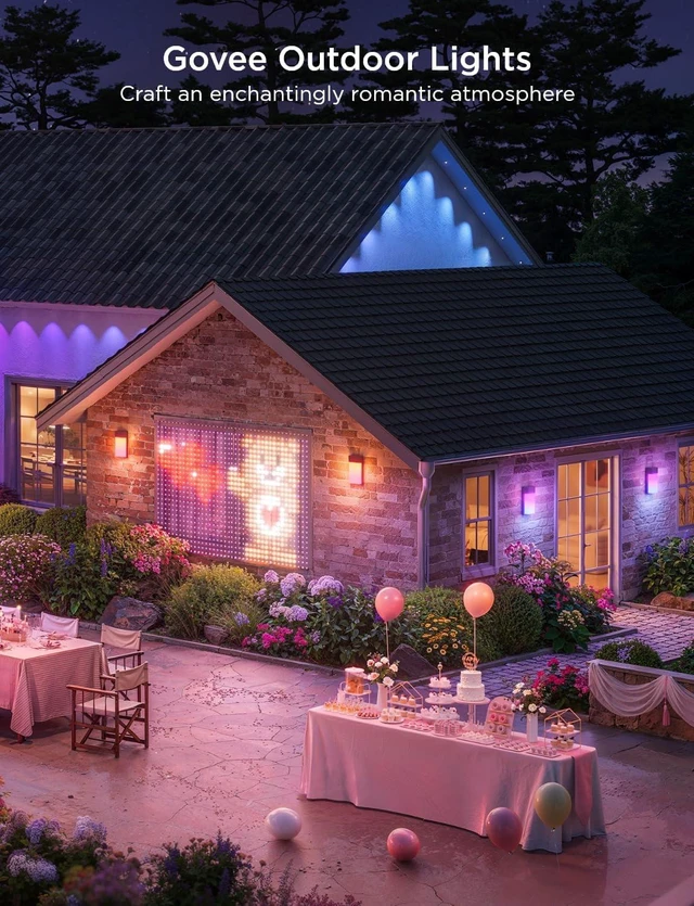 Alt view image 7 of 7 - Govee Outdoor Wall Light,2 Pack,1500LM Smart RGBIC Porch Lights,IP65