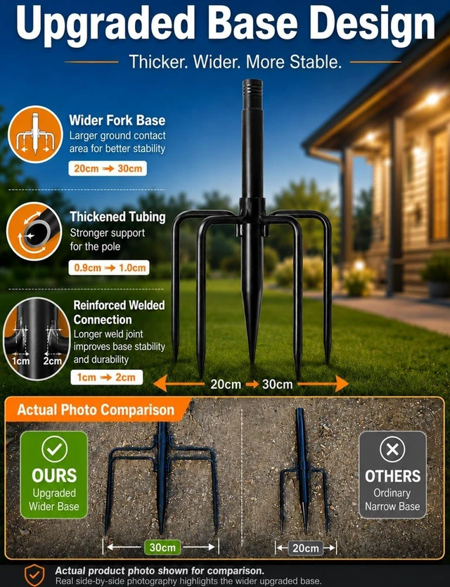 Alt view image 3 of 7 - 4 Pack String Light Poles for Outside, Adjustable Metal Patio Light Poles