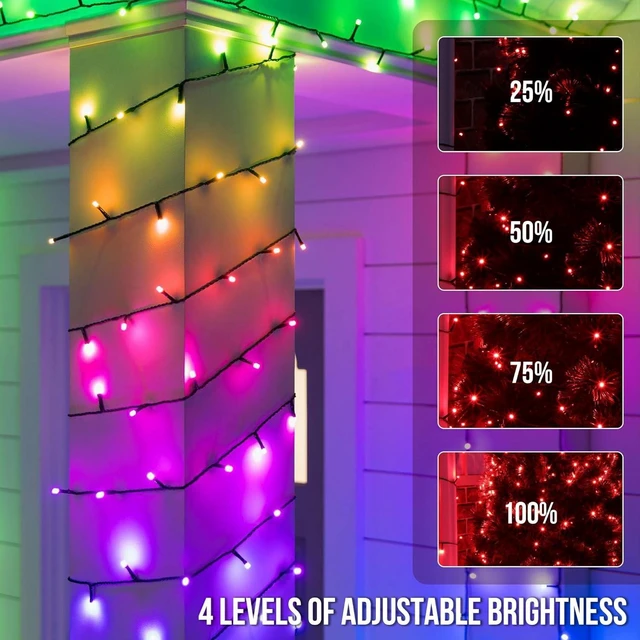 Alt view image 5 of 7 - 164 FT 500 LED Halloween Lights Outdoor , Waterproof RGB String Lights with Remote Control& Timer Function, 24 Colors Changing Fairy Lights for Indoor Outdoor Room Wall Christmas Tree Party Decoration