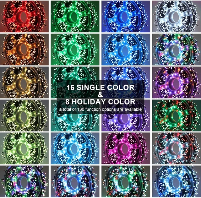 Alt view image 6 of 7 - 164 FT 500 LED Halloween Lights Outdoor , Waterproof RGB String Lights with Remote Control& Timer Function, 24 Colors Changing Fairy Lights for Indoor Outdoor Room Wall Christmas Tree Party Decoration