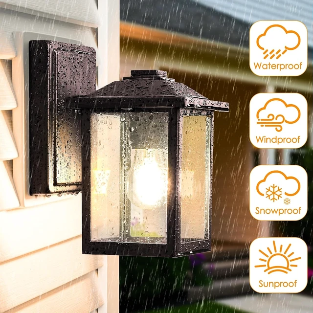 Alt view image 3 of 7 - MATAMEYE Outdoor Wall Light Fixture, Exterior Waterproof Porch Lighting