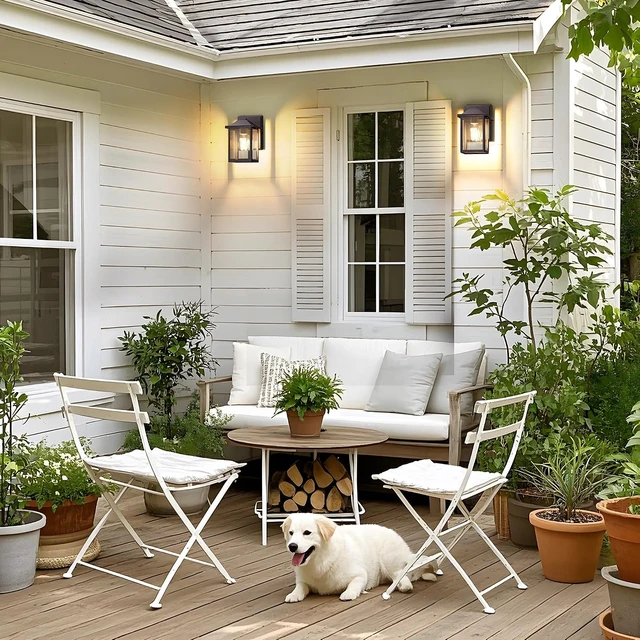 Alt view image 6 of 7 - MATAMEYE Outdoor Wall Light Fixture, Exterior Waterproof Porch Lighting
