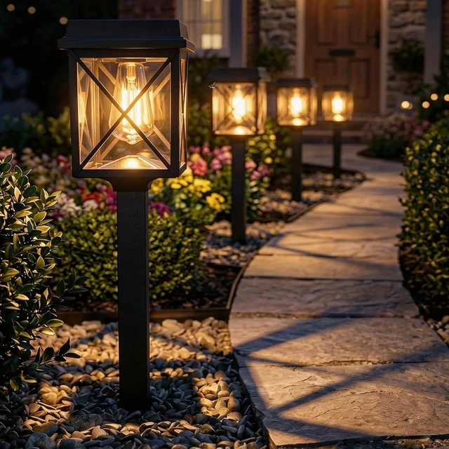 Main image of XMCOSY+ Solar Pathway Lights Outdoor, 6 Pack Bright Solar Garden Lights