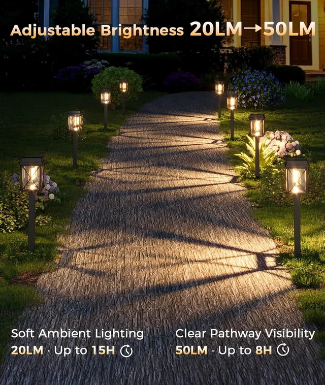 Alt view image 3 of 7 - XMCOSY+ Solar Pathway Lights Outdoor, 6 Pack Bright Solar Garden Lights