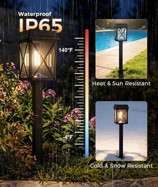 Alt view image 6 of 7 - XMCOSY+ Solar Pathway Lights Outdoor, 6 Pack Bright Solar Garden Lights