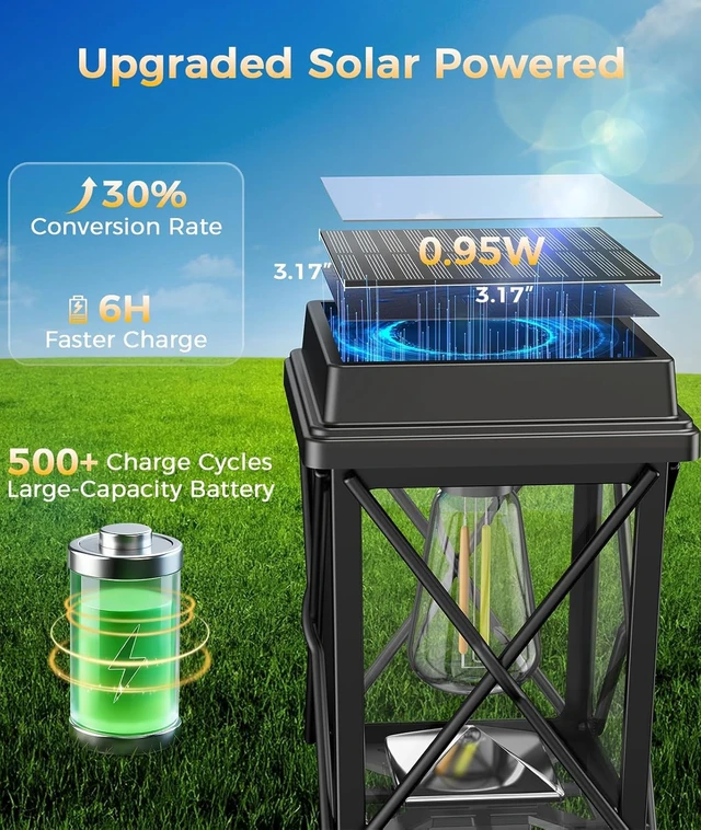 Alt view image 5 of 7 - XMCOSY+ Solar Pathway Lights Outdoor, 6 Pack Bright Solar Garden Lights