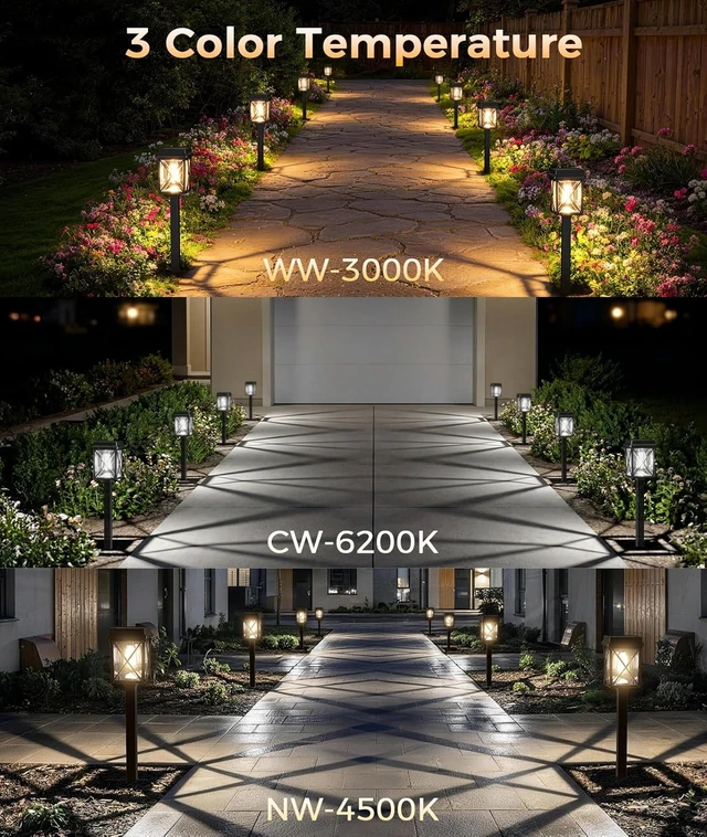Alt view image 2 of 7 - XMCOSY+ Solar Pathway Lights Outdoor, 6 Pack Bright Solar Garden Lights