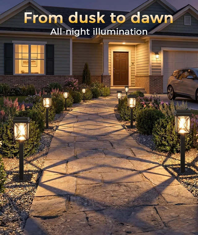 Alt view image 7 of 7 - XMCOSY+ Solar Pathway Lights Outdoor, 6 Pack Bright Solar Garden Lights