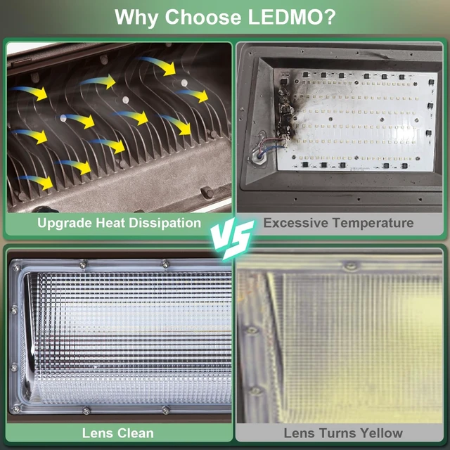 Alt view image 3 of 7 - ledmo LED Wall Pack Light 150W Ultra Bright 5000K 21000LM