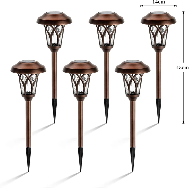 Alt view image 3 of 7 - GIGALUMI Solar Pathway Lights Outdoor, Metal Glass & ABS Landscape Lights